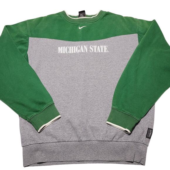 Nike Team Michigan State Spartans Crewneck Sweatshirt Men's Small Center Swoosh - Picture 1 of 8